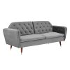 Whitby Velvet Sofa Bed Chesterfield Design With Metal Tipped Wooden Legs, Grey Velvet Whitby Velvet Sofa Bed Chesterfield Design With Metal Tipped Wooden Legs, Grey Velvet