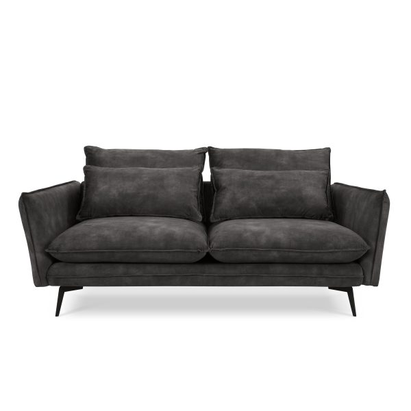 Wallace 2 Seater Sofa, Steel Grey Velvet Wallace 2 Seater Sofa, Steel Grey Velvet