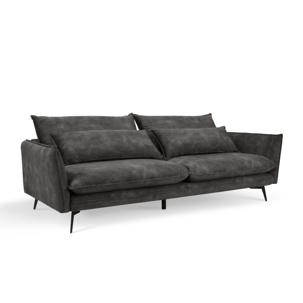 Wallace 3 Seater Sofa, Steel Grey Velvet Wallace 3 Seater Sofa, Steel Grey Velvet