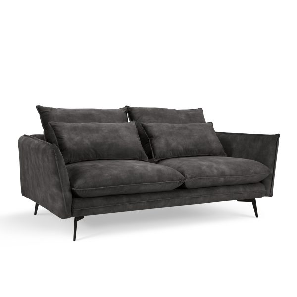 Wallace 2 Seater Sofa, Steel Grey Velvet Wallace 2 Seater Sofa, Steel Grey Velvet