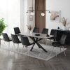 Verona Grey 180cm Ceramic Dining Table & 8 Almeria Chairs, Black Chair with Silver Legs Verona Grey 180cm Ceramic Dining Table & 8 Almeria Chairs, Black Chair with Silver Legs