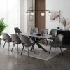 Verona Grey 180cm Ceramic Dining Table & 8 Bilbao Chairs, Grey Velvet Verona Grey 180cm Ceramic Dining Table & 8 Bilbao Chairs, Grey Velvet