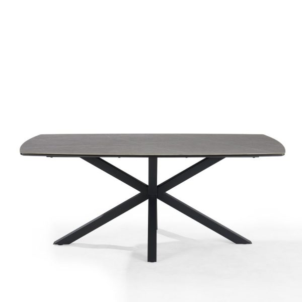 Verona Grey 180cm Ceramic Dining Table & 8 Girona Chairs, Blue Velvet Chair Verona Grey 180cm Ceramic Dining Table & 8 Girona Chairs, Blue Velvet Chair