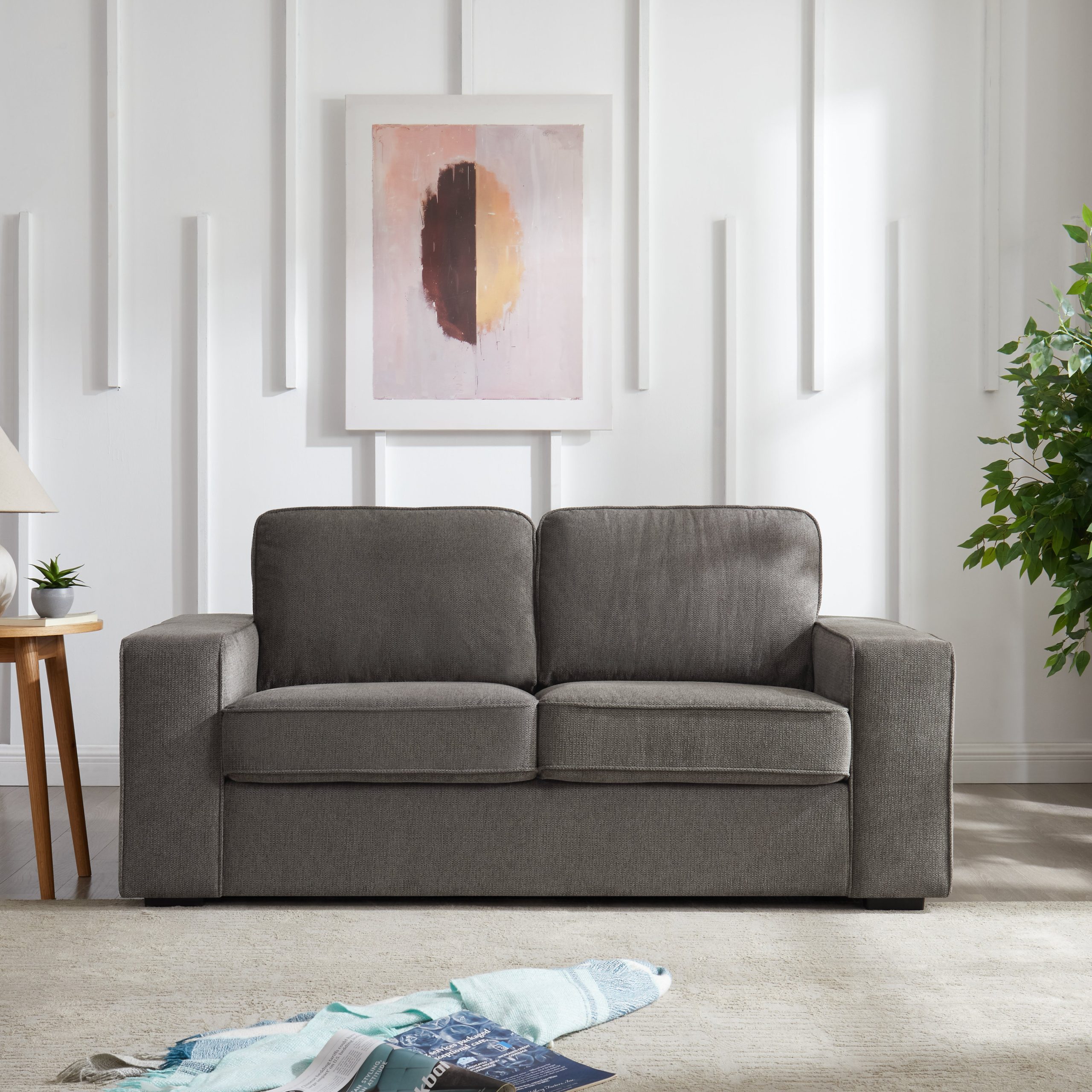 York 2 Seater Sofa, Dark Grey Linen York 2 Seater Sofa, Dark Grey Linen