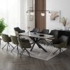 Verona Grey 180cm Ceramic Dining Table & 8 Porto Swivel Chairs, Grey/Green Verona Grey 180cm Ceramic Dining Table & 8 Porto Swivel Chairs, Grey/Green