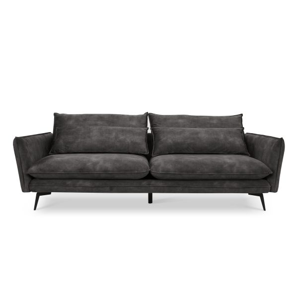Wallace 3 Seater Sofa, Steel Grey Velvet Wallace 3 Seater Sofa, Steel Grey Velvet