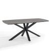 Verona Grey 180cm Ceramic Dining Table & 8 Bilbao Chairs, Dark Grey Fabric Verona Grey 180cm Ceramic Dining Table & 8 Bilbao Chairs, Dark Grey Fabric