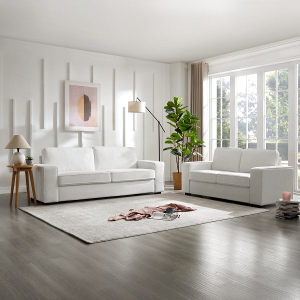 York 2 Seater Sofa, Cream Linen