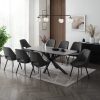 Verona Grey 180cm Ceramic Dining Table & 8 Bilbao Chairs, Dark Grey Fabric Verona Grey 180cm Ceramic Dining Table & 8 Bilbao Chairs, Dark Grey Fabric