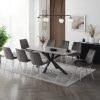 Verona Grey 180cm Ceramic Dining Table & 8 Almeria Chairs, Grey Chair with Silver Legs Verona Grey 180cm Ceramic Dining Table & 8 Almeria Chairs, Grey Chair with Silver Legs