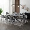 Verona Grey 180cm Ceramic Dining Table & 8 Tiago Chairs, Grey Velvet Verona Grey 180cm Ceramic Dining Table & 8 Tiago Chairs, Grey Velvet