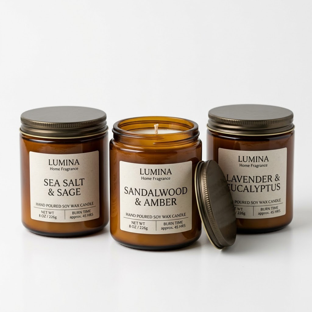 Scented Candle Trio, Amber