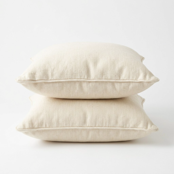 Linen Cushion Cover Set, Cream