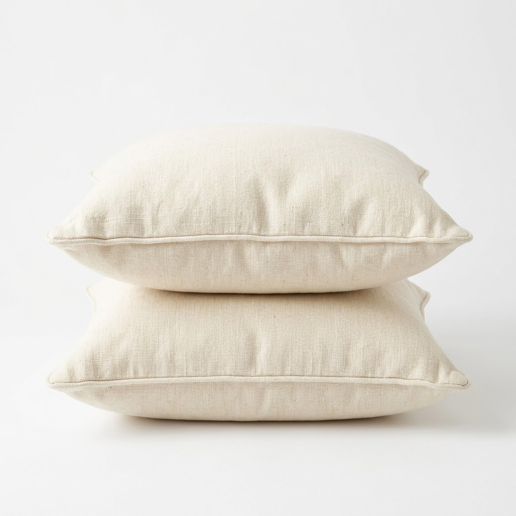 Linen Cushion Cover Set, Cream